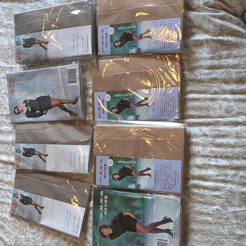 Lot of 9 hosiery, knee hi stockings